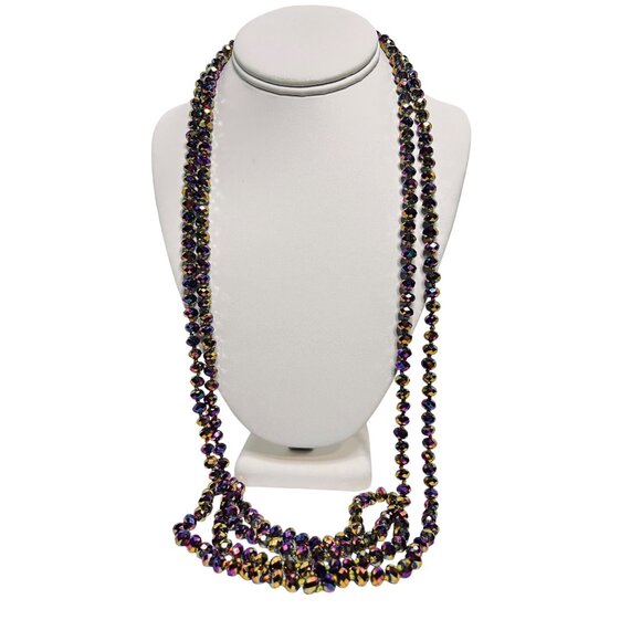 Kirks Folly Jewelry - Kirks Folly Single Strand Purple Shimmer Bead Flapper Necklace (6281)